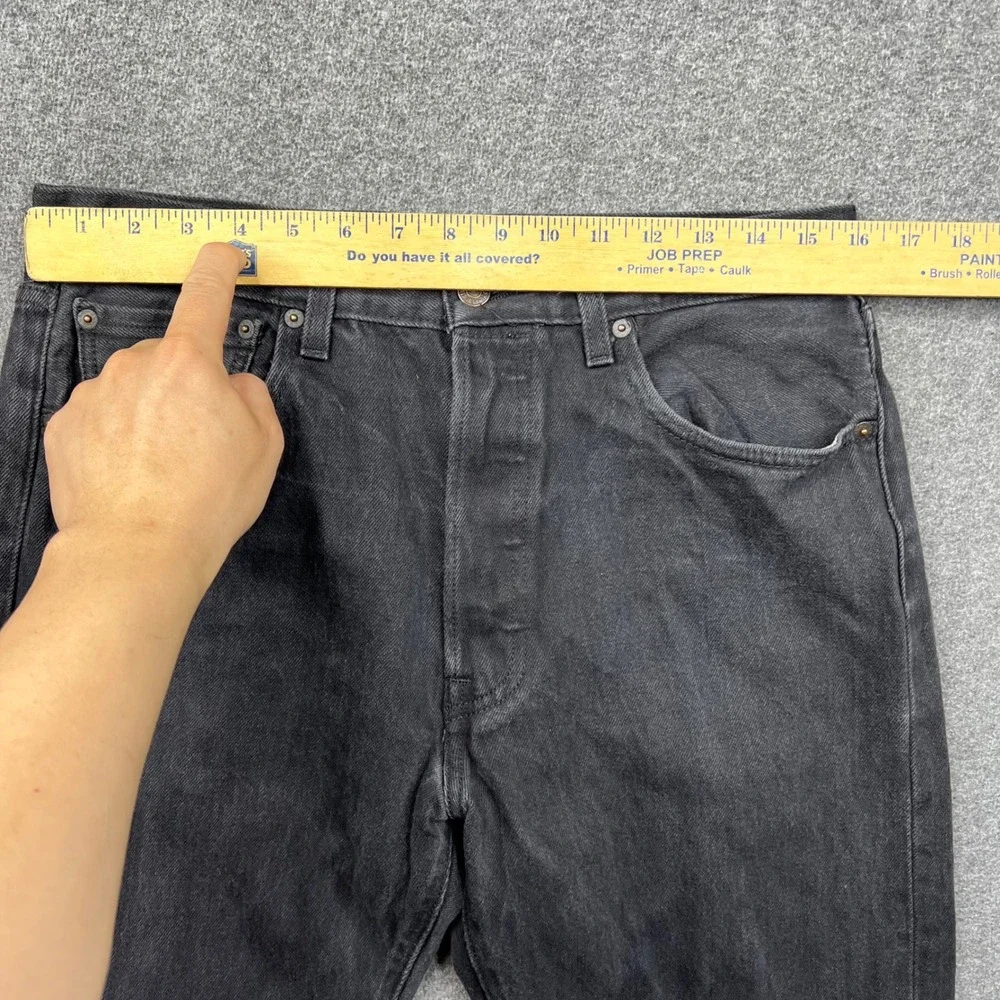 Levi's 501 Original Fit Jeans Mens 34x30 Black Fits 31x27 Denim Button Fly